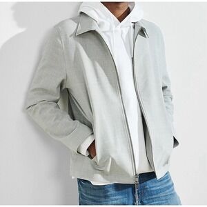 NEW Express Jacket Mens Sz XL Gray Plaid Modern Tech Harrington Full‎ Zip $139